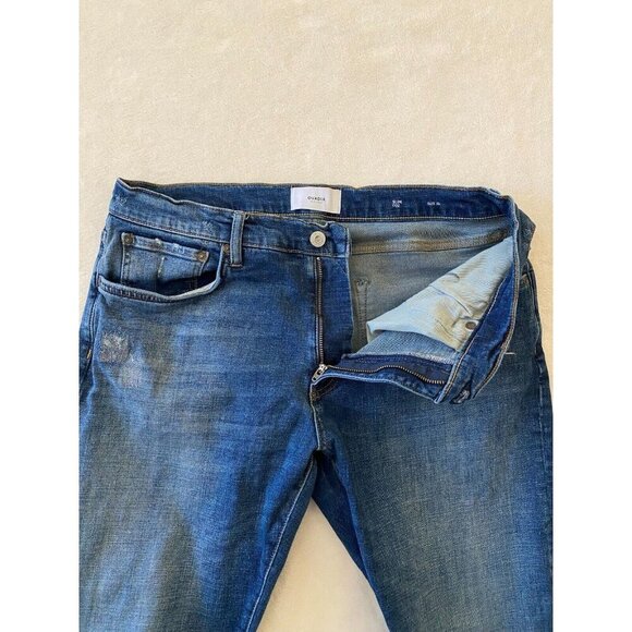 OVADIA Men's Blue Jeans Distressed Slim 002 Cotton Elastane Jeans Size 36X37 - Picture 6 of 16